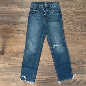 Old Navy Dark Blue Distressed Ankle Jeans